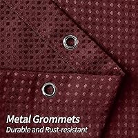 Vista 3 de MitoVilla - Cortina de ducha de tela de nido de abeja burdeos, cortinas de ducha con textura de nido de abeja modernas para decoración de lujo