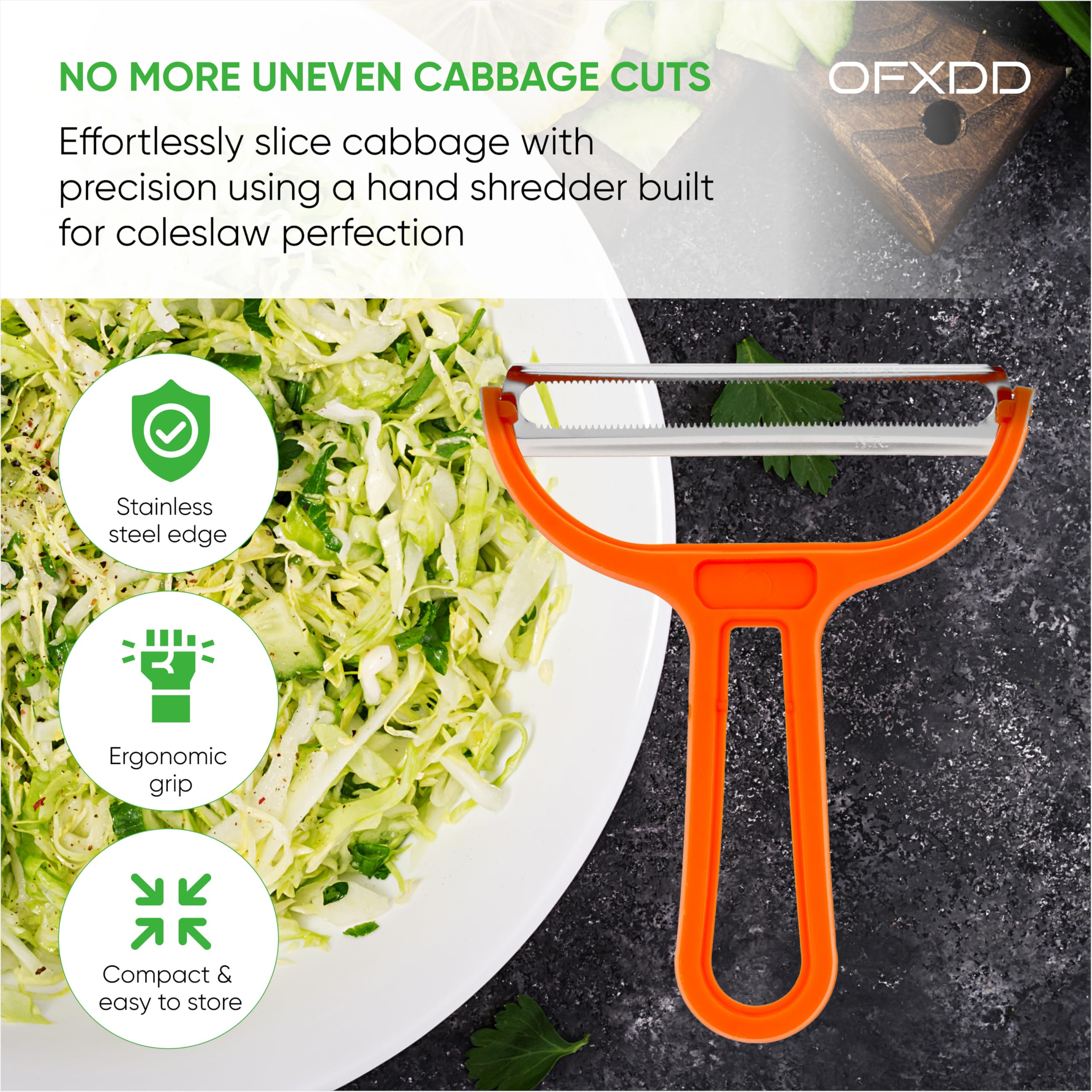 Cabbage Slicer - Manual Chopper for Sauerkraut - Shredder Peeler for Kitchen