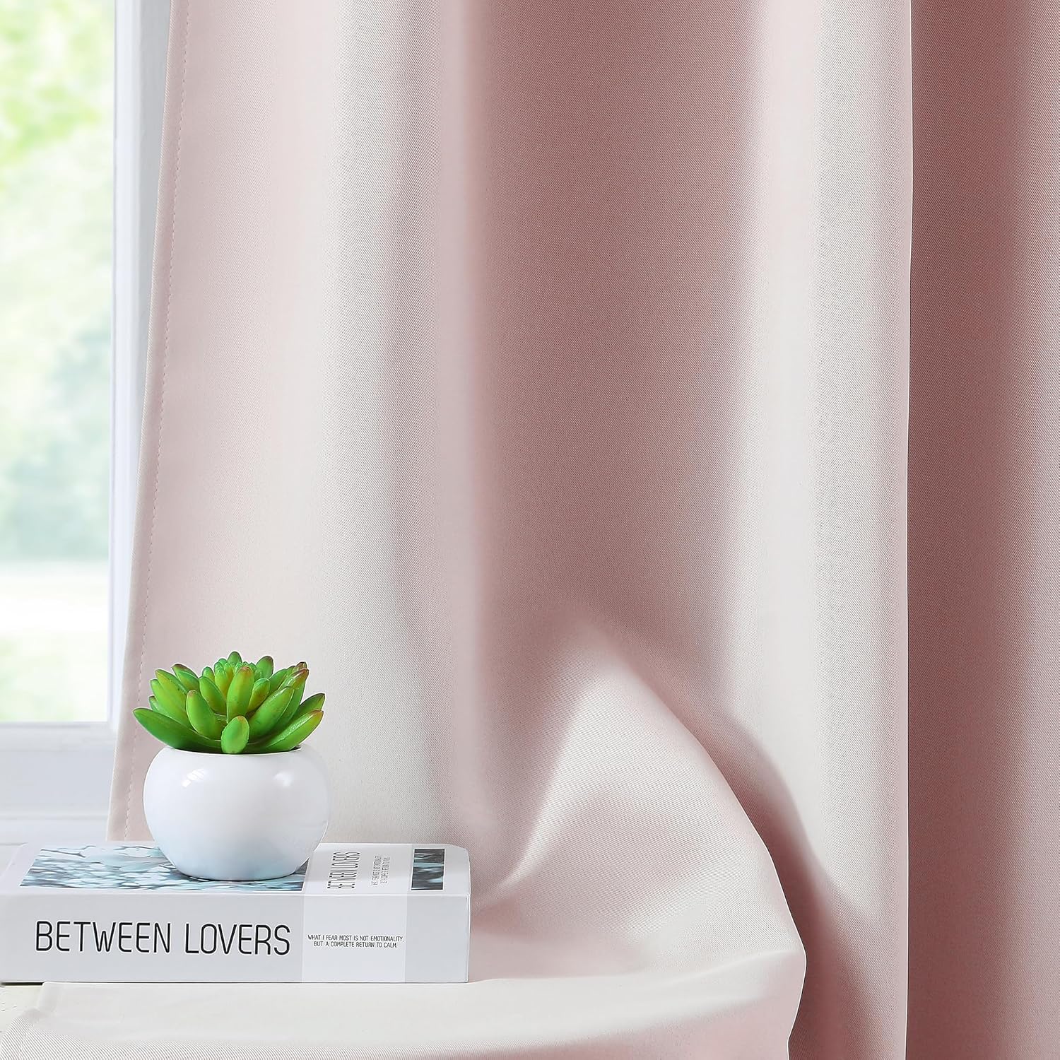 Back Tab and Rod Pocket Pink Blackout Curtains for Girls Bedroom Decor Baby Pink Thermal Insulated 100% Light Blocking Window Curtains for Living Room Nursery 40" wx95 l 2Panels