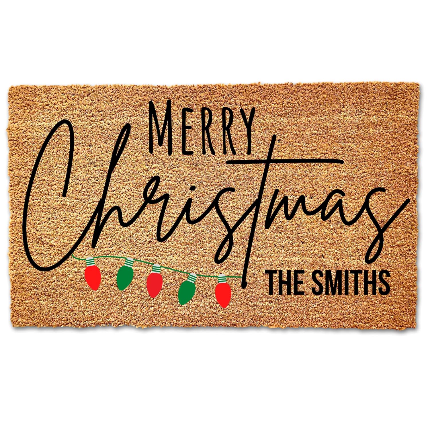 Merry Christmas Doormat, Custom Doormat, Custom Mat, Family Name Gift