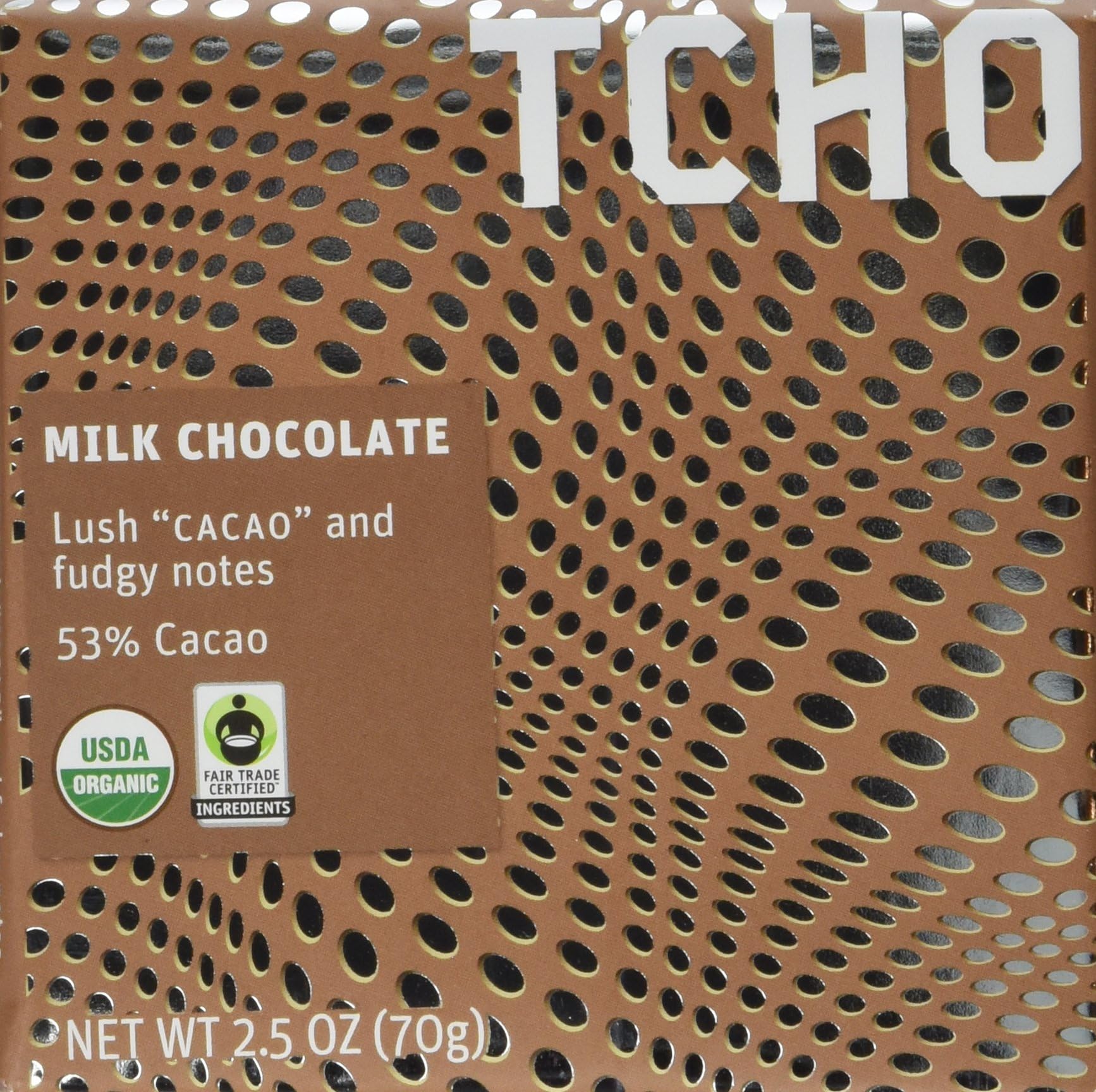 TCHO Chocolate Bar, Milk Cacao, 2.5 Ounce (Pack of 12)