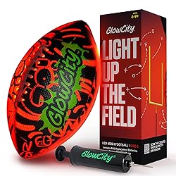 GlowCity Glow in The Dark Football - Light Up LED Ball - Perfect for Evening Play, Camping, and Beach Fun!