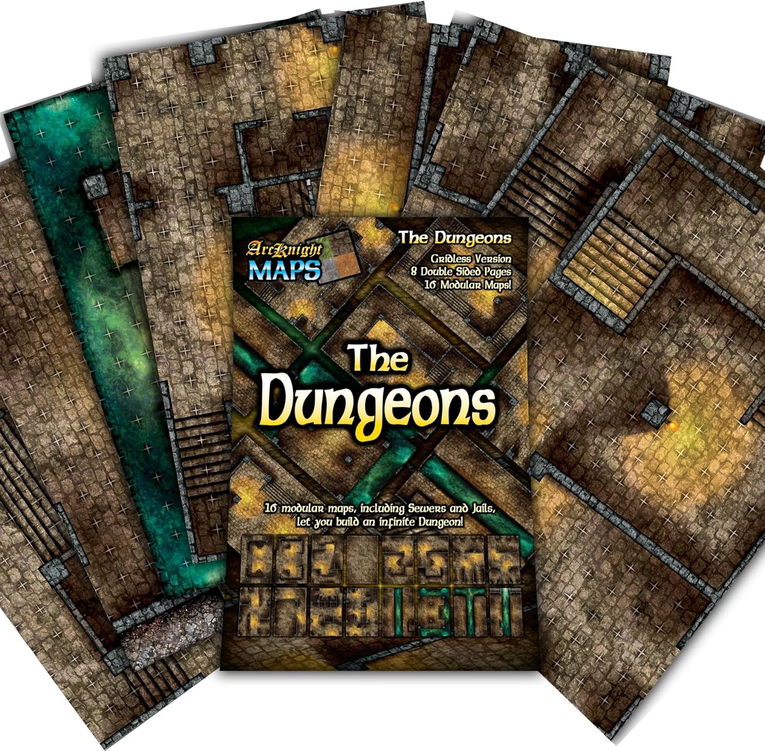 Amazon.com: Arcknight The Dungeons Roleplaying Battlemaps; 16 Modular ...