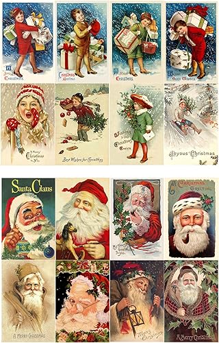 Decoupage - Paquete de papel 10 hojas A4 8 x 12 pulgadas vintage de Papá Noel con regalos FLONZ Vintage Efemera Decoupage - Paquete de papel 10 hojas A4 8 x 12 pulgadas vintage de Papá Noel con regalos FLONZ Vintage Efemera