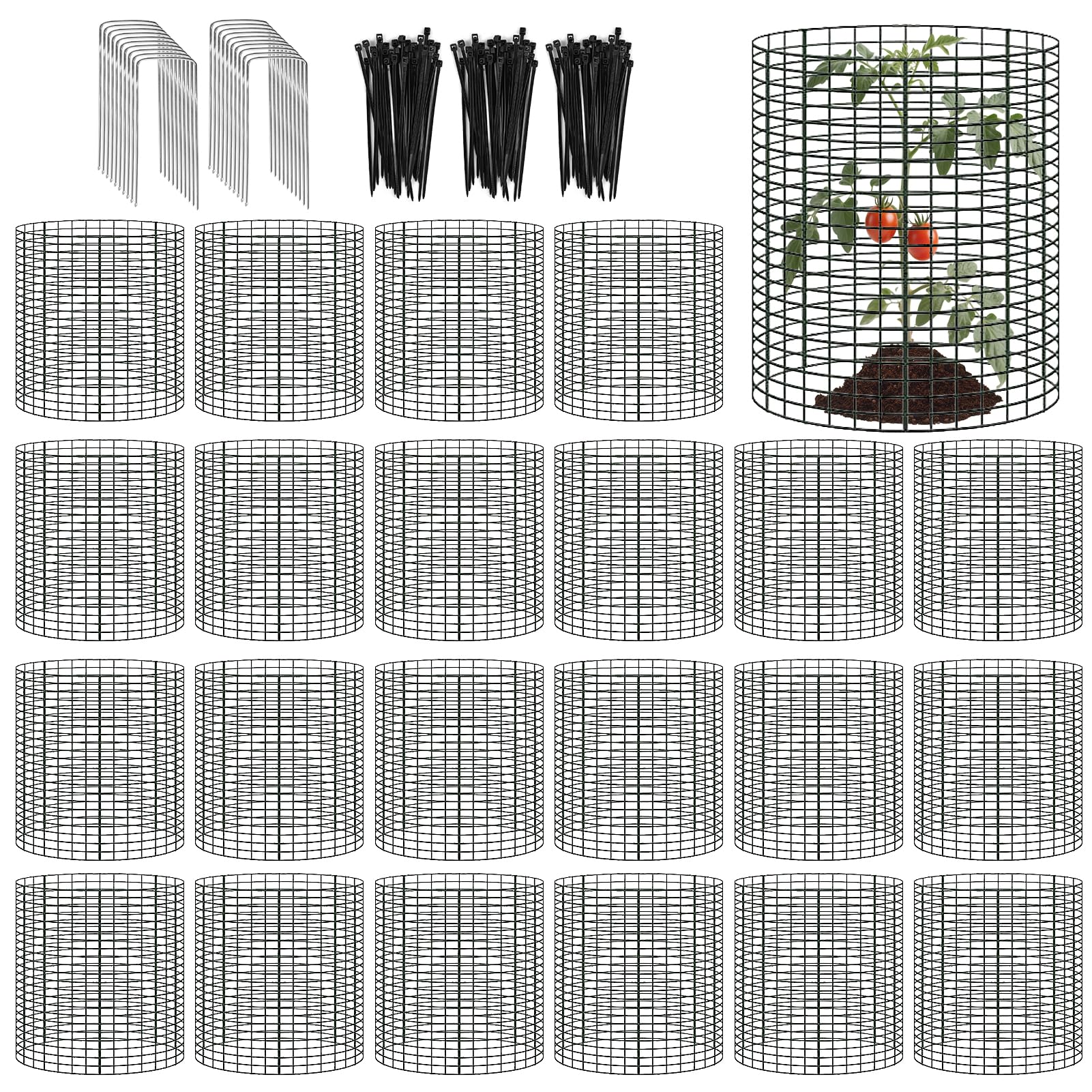 Protection plante contre les animaux en cage métal lot de 20 grillage jardin 30x30
