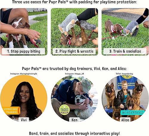 Miniatura 4 de Milunova Pupr Pals - Marioneta de juguete para perros y gatos con acolchado resistente para un juego interactivo seguro, protección para evitar que