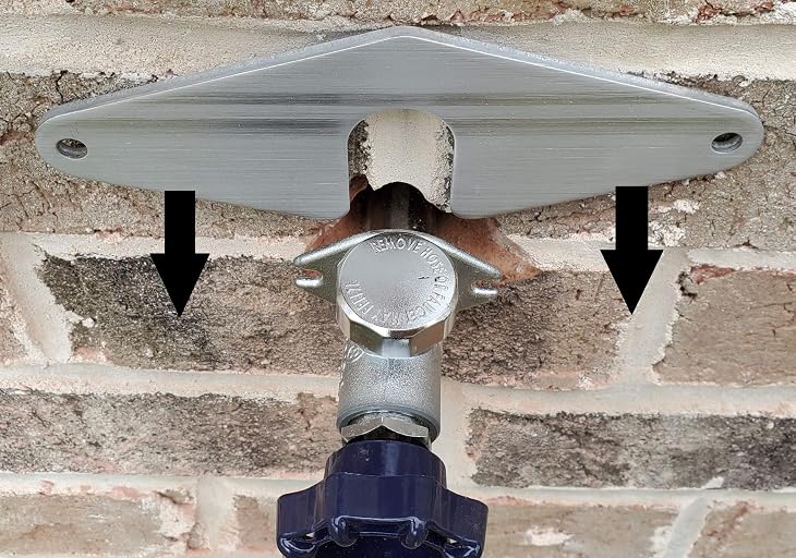 The HOSE BIB BUDDY - Finest Spigot Mounting Plate | The ONLY Slide-in. Patented | No Faucet Removal! | Outdoor Faucet Repair | Made in USA | Thick Aluminum-Magnesium Securing Plate (1 Pack)