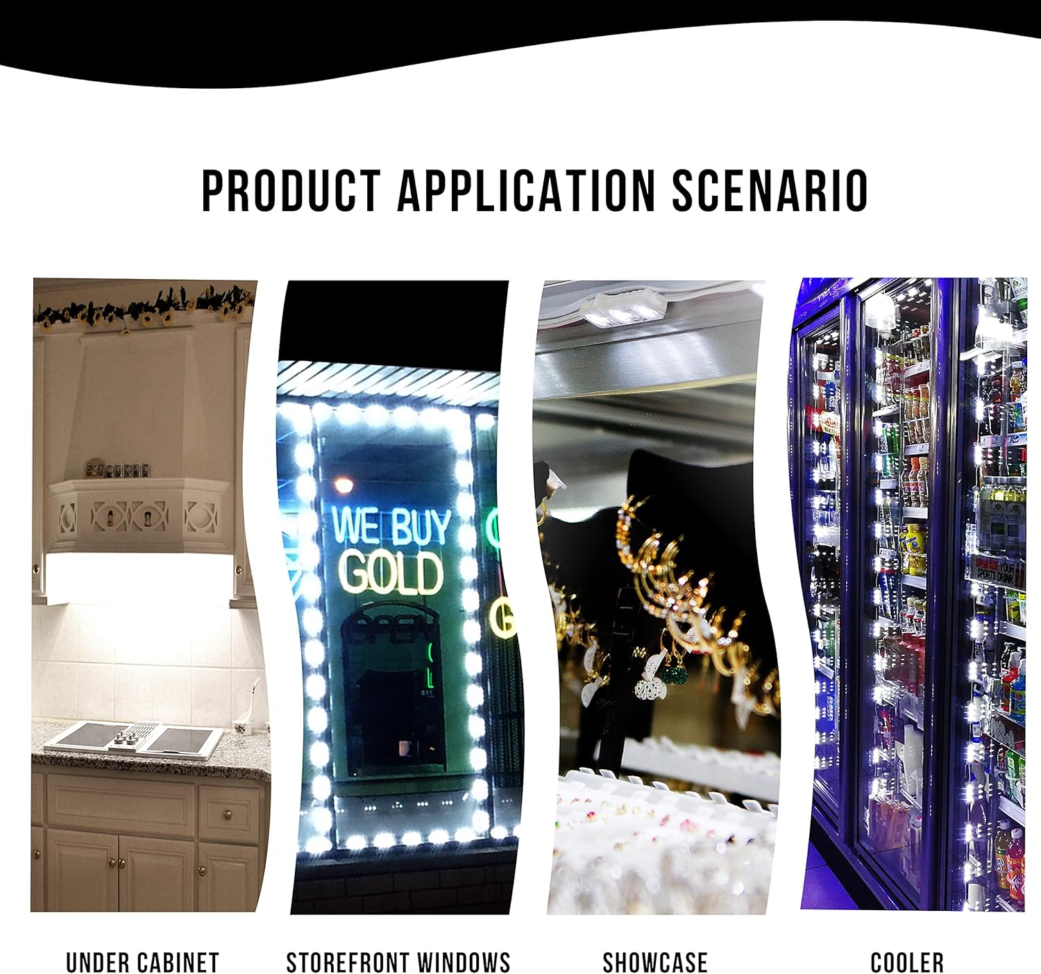 Storefront LED Light, 60ft Super Bright Pure White 5630 Injection Module with UL 12v AC Power Supply