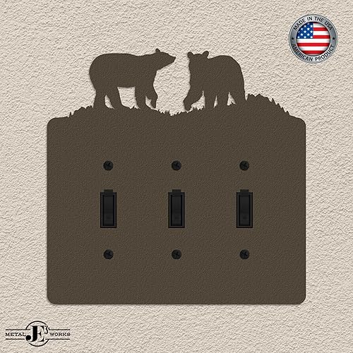 Miniatura 37 de Bear - Placa de pared para interruptor de luz (palanca simple, negro) - Fabricado en Estados Unidos Negro -,Marrón