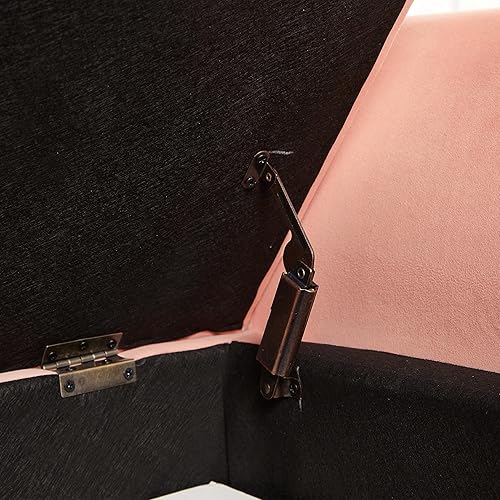 Miniatura 10 de L"KeKe Banco de almacenamiento tapizado, banco de entrada, otomano, almacenamiento con bisagras de seguridad, pasillo, dormitorio, sala de estar,