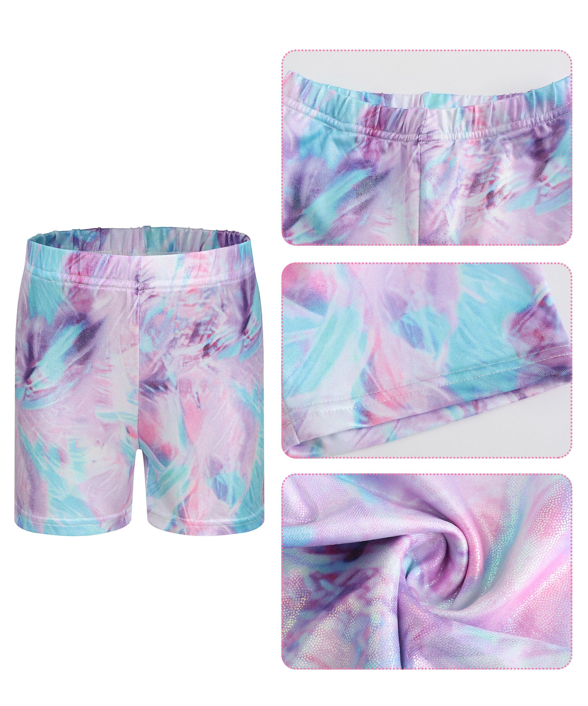 SEAUR Justaucorps de Gymnastique Fille Tenues de Gymnastique Body avec Short Bandeau Leotard de Ballet Danse Patinage pour Enfant 5-12 Ans