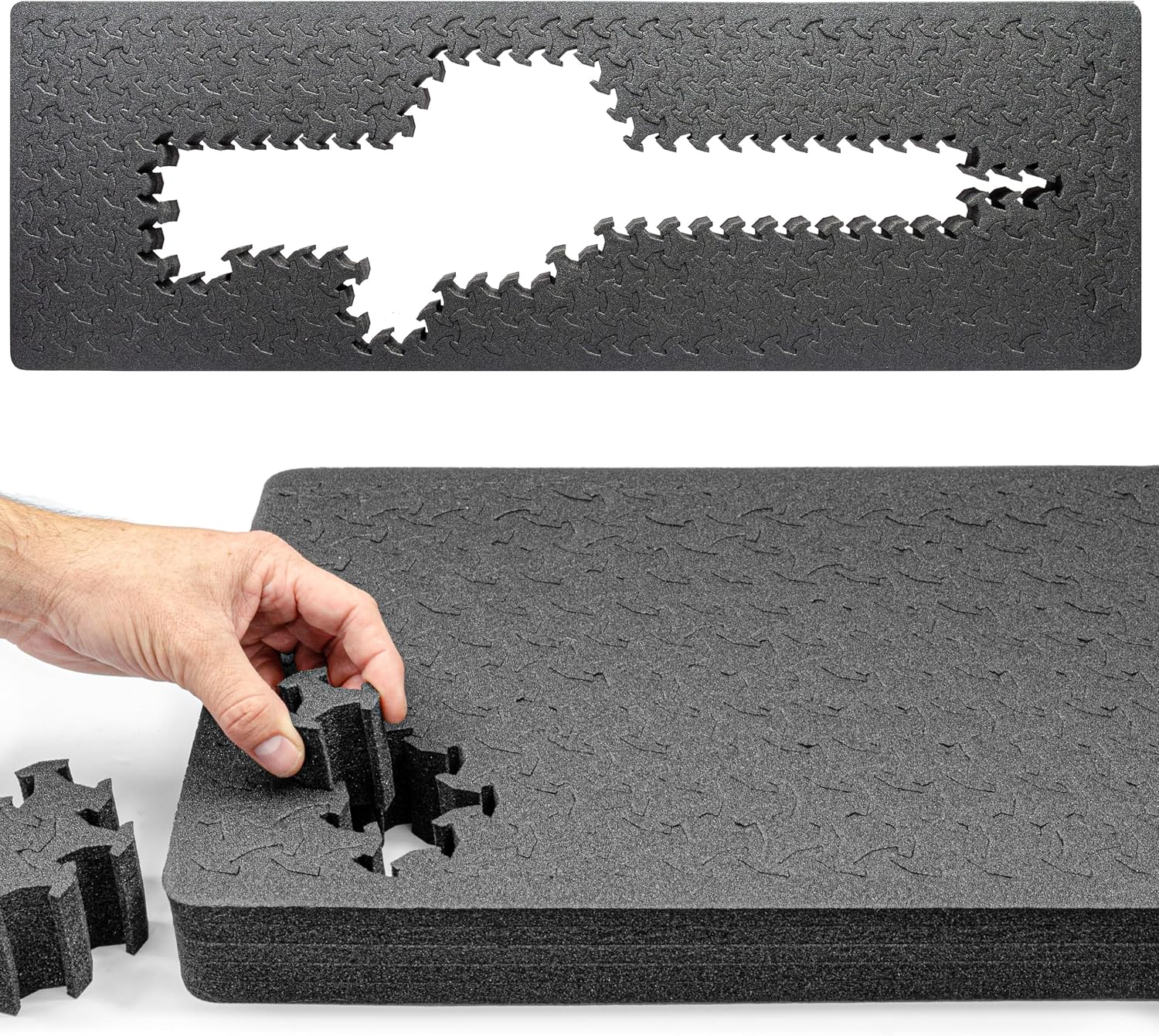 Eylar 44" Hard Roller Rifle Case w/Handheld Gaming Console UV Print and RAGAR 41.75" Foam Insert
