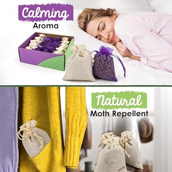 ecoKiwi Cedar and Lavender Sachets for Drawers and Closets - 50 Pack | Natural Cedar Sachets for Clothes Storage - Long Lasting Closet Freshener and Moth Repellent for Wardrobes, Drawers, Linens