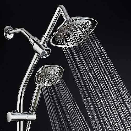 Miniatura 5 de Hotel Spa - Combo de lluvia de 7 pulgadas con barra deslizante, cabezales de ducha de 48 ajustes, manguera de acero inoxidable de 5 pies, acabado