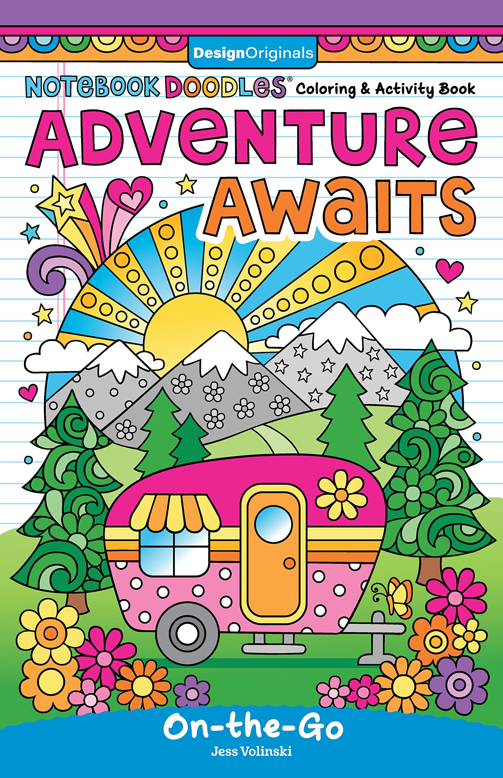 Notebook Doodles Adventure Awaits! Coloring and Activity Book (Design Originals) Mini 5x8 Travel Size - 32 Inspiring, Beginner-Friendly Art Activities on Perforated Paper to Boost Confidence in Tweens