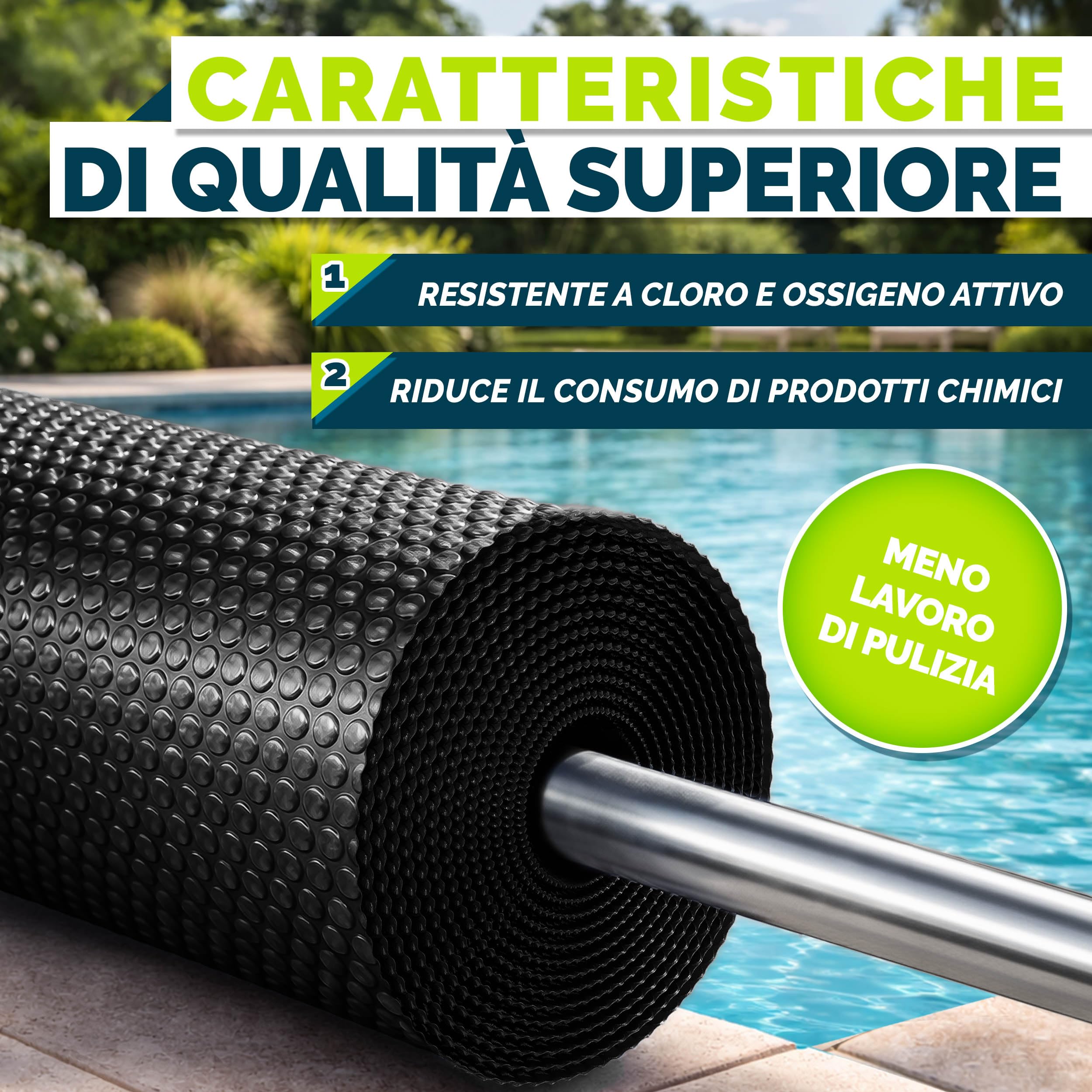 tillvex® Telone solare per piscina, rettangolare, 600 x 400 cm, pellicola solare ritagliabile | Telone solare da 120 µm, copertura solare per il riscaldamento dell'acqua, copertura solare per piscina