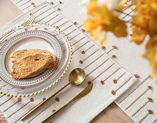 Miniatura 5 de Juego de 6 manteles individuales para decoración de mesa de comedor, manteles individuales de tela tejida para mesa de cocina de granja, hechos a