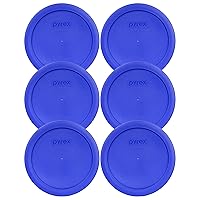 Vista 51 de Pyrex 7201-PC - Tapas de plástico para almacenamiento de alimentos de 4 tazas, color azul oscuro, hechas en EE. UU. - Paquete de 3