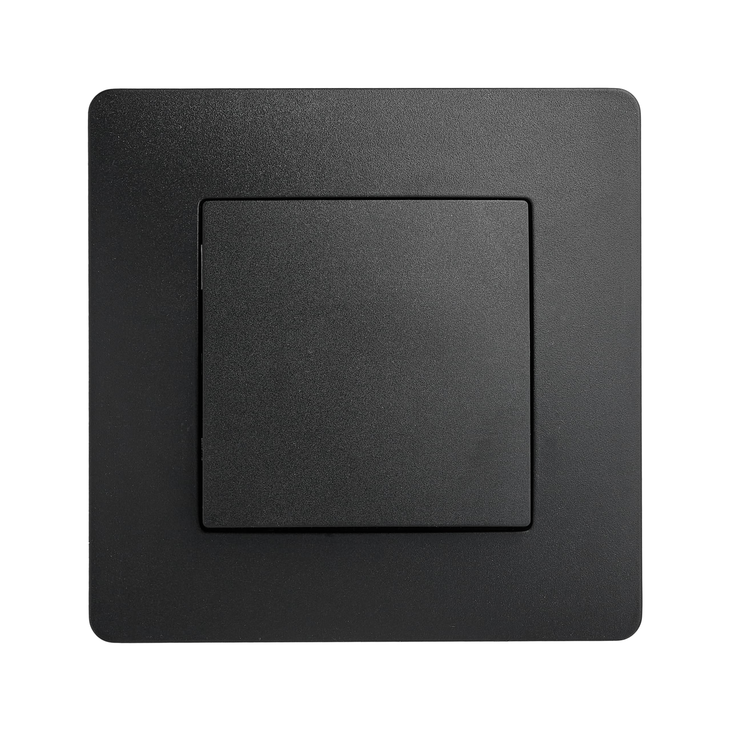 DEBFLEX - Caly - Interruptor Commutador - Interruptor de Pared Cuadrado para Control de Iluminación - Terminales de Conexión Automática - ABS - Instalación Empotrable - Negro - 71 x 71 x 37 mm