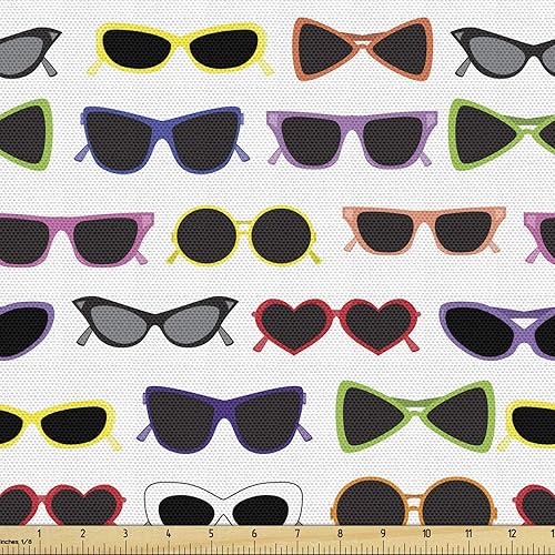 Miniatura 39 de Lunarable - Tela japonesa por yarda, Geishas con paraguas de papel y abanico en un fondo en escala de grises, tela decorativa para tapicería y Beige