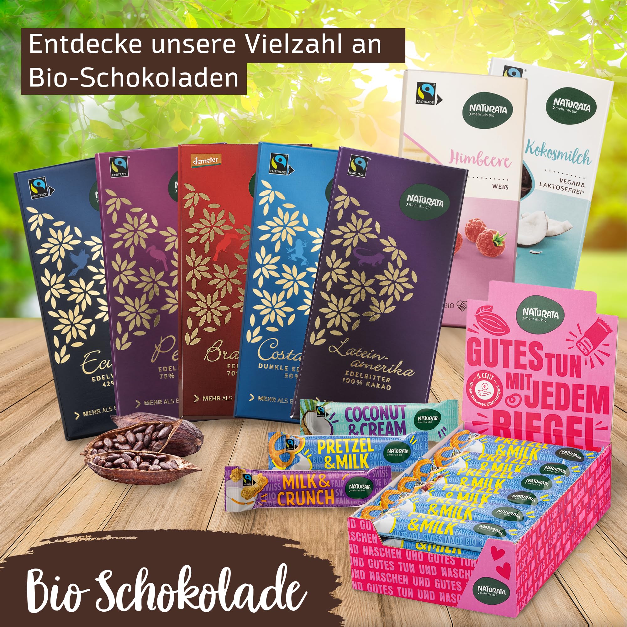 Naturata Lateinamerika Edelbitter 100% Schokolade | 10er Packung (10 x 80g) | Intensiver Kakao-Genuss aus der Dominikanischen Republik & Ecuador | Fairtrade & Schweizer Herstellung