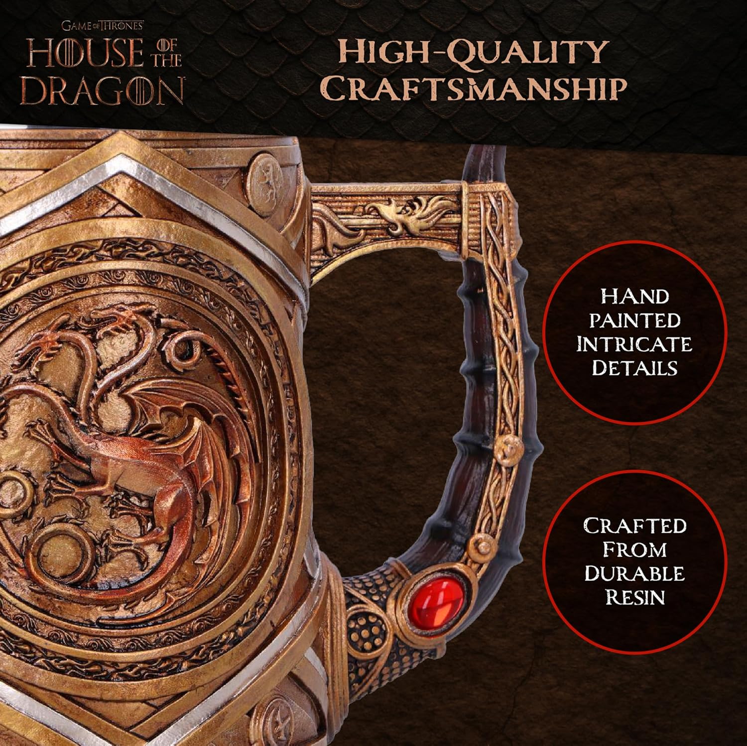 Nemesis Now Dragon Targaryen Crown and Dagger Tankard