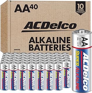 ACDelco 40-Count Double AA Batteries, Maximum Power Super Alkaline Battery for Home and Office, 10-Year Shelf Life, Reclosable Packaging