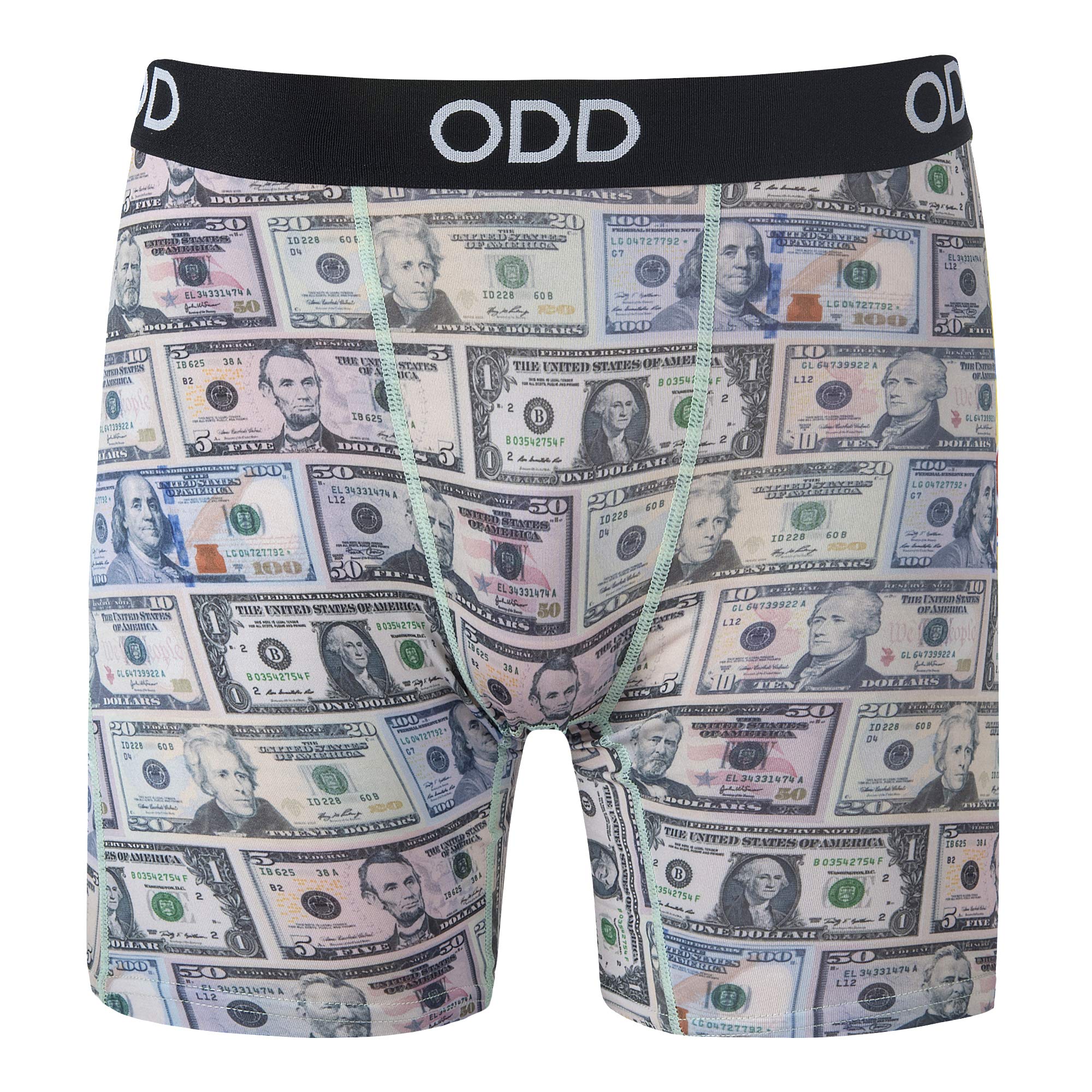 Odd Sox Men's Funny Underwear Boxer Briefs Cash Money Bills Graphic Print