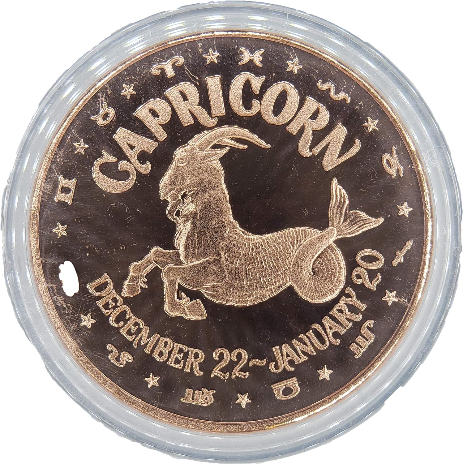 Astrology Zodiac Copper Coin Collection: 1 ounce pure copper coin (CAPRICORN)