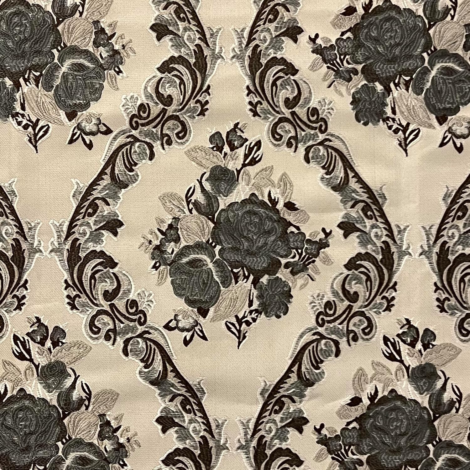 Luxurious Premium Vintage Damask Design Jacquard Fabric for Upholstery, Window Treatments, and Craft - Renaissance Rococo Victorian Style - 54" Width - Fabric by The Yard (Peach)