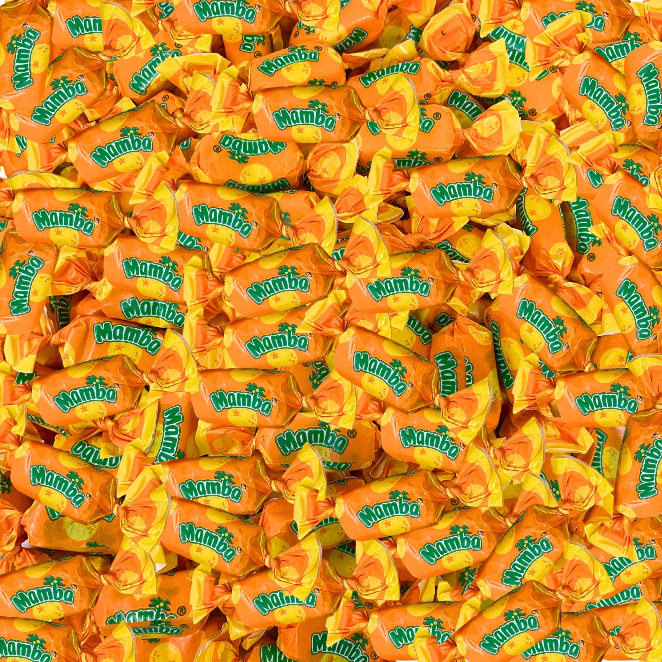 Orange Mamba Fruit Chews, 1 Lb. Bag – Individually Wrapped – Juicy Chews Perfect For Holidays, Piñatas, Christmas Stockings, Goody Bags, And Parties –