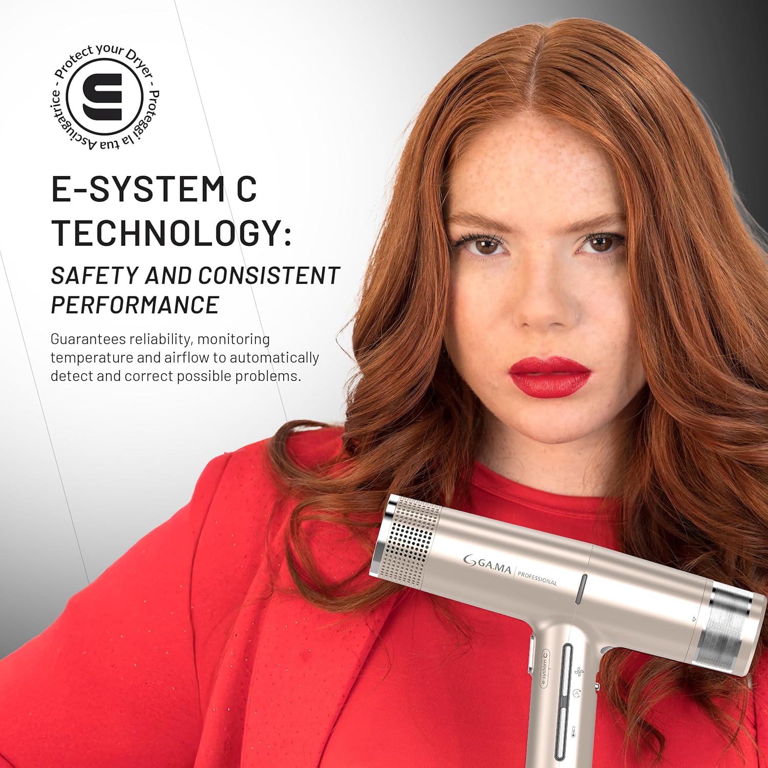 GA.MA iQ1 Perfetto Hair Dryer with 110,000 RPM Intelligent Brushless Motor, Oxy Active Technology, Auto-Clean & Washable Filter, Includes Diffuser & 3 Nozzles, Rose Gold
