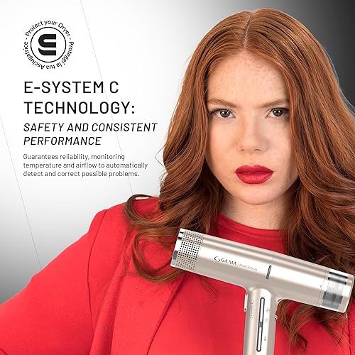 Miniatura 6 de IQ1 Perfetto  Secador de pelo profesional  por Ga.Ma Italy  Actualización 2023  1500 vatios  Turbo 110.000 RPM  Filtro lavable (oro rosa)