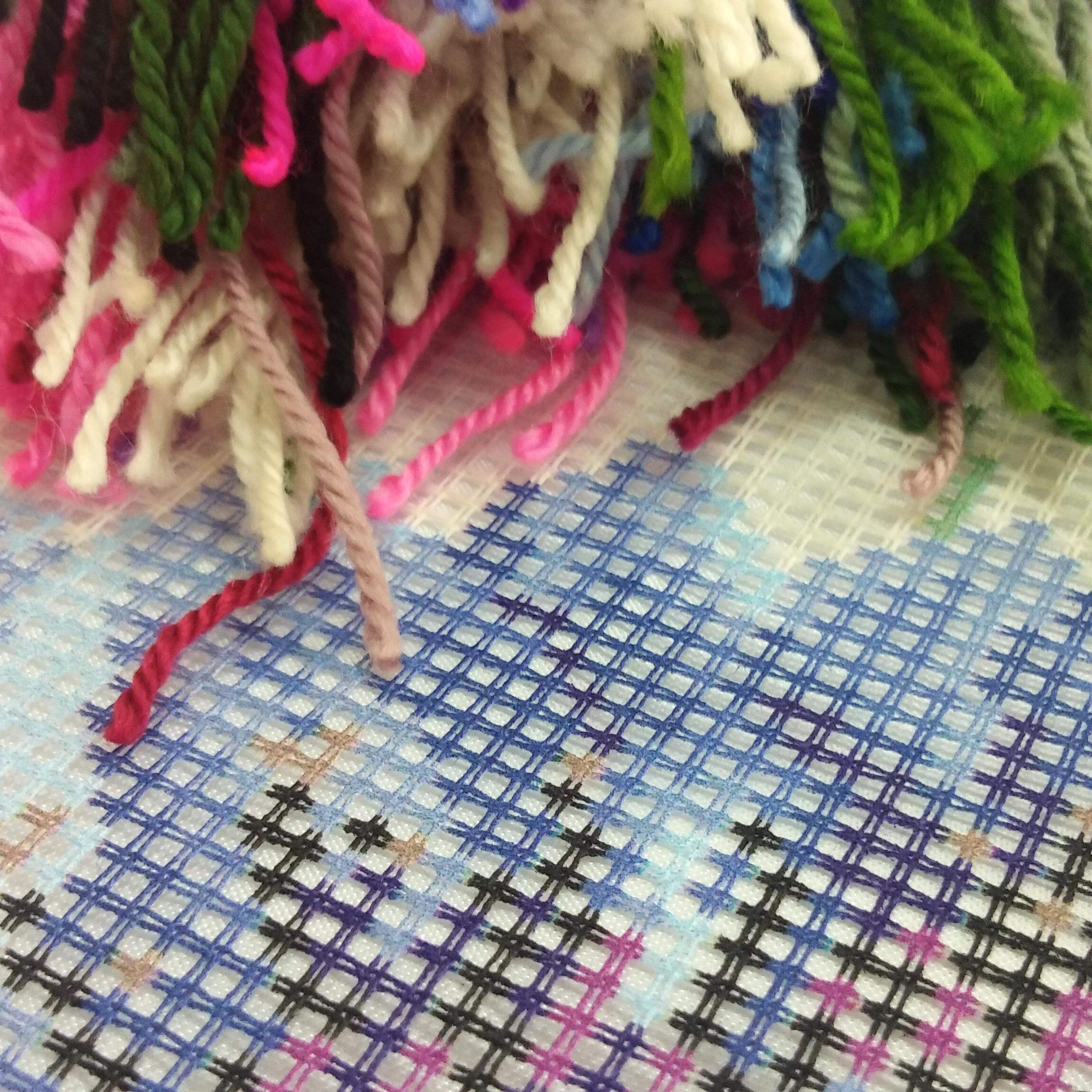 Brvsk Kornblumen. Needlepoint Set mit bedruckter Gobelin (40 × 40 cm) Kissenset mit Stickerei für kreative Inneneinrichtung Handarbeitsset für erwachsene Anfänger