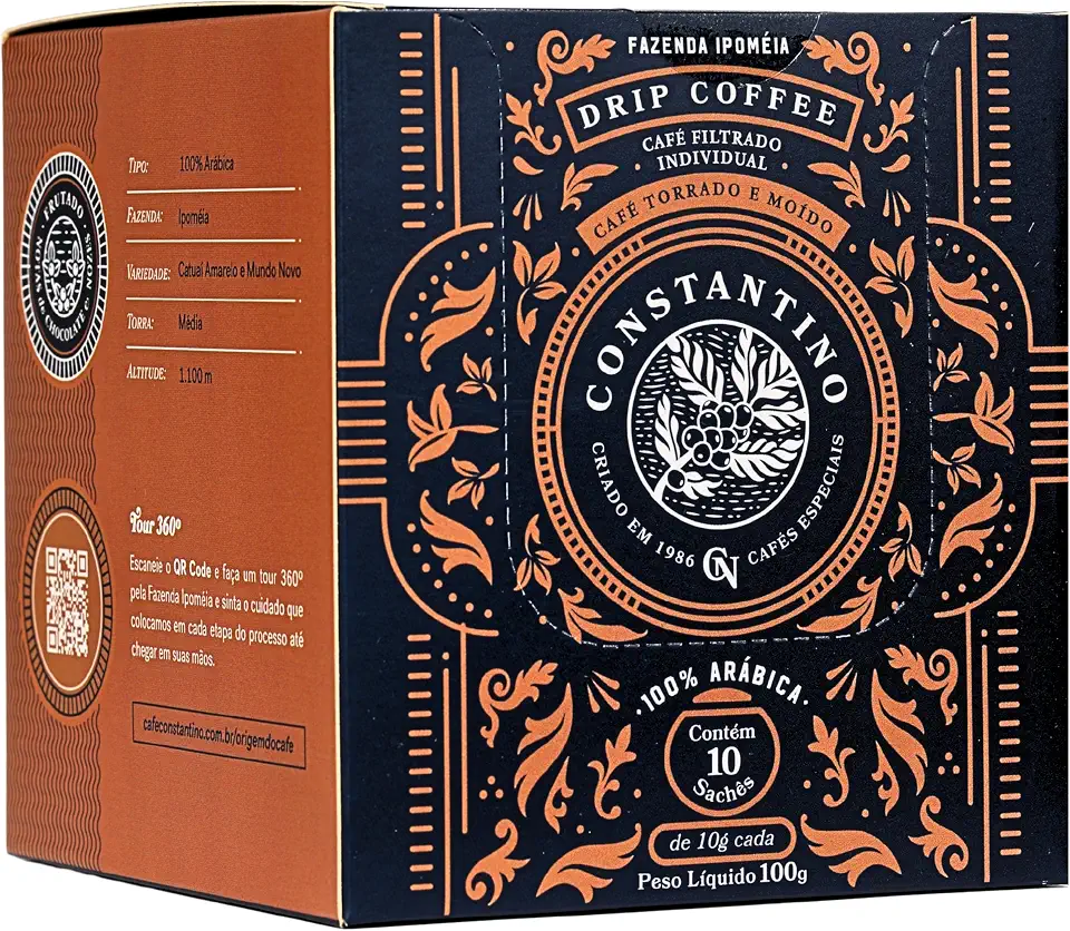 Café Constantino Drip Coffee Caixa 100g 10 Unidades