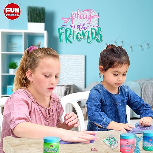 Miniatura 5 de FunKidz - Paquete de limo de sirena de 35.16 onzas líquidas para niñas de 6 a 8 años, juguete de limo brillante brillante para niños, regalo de