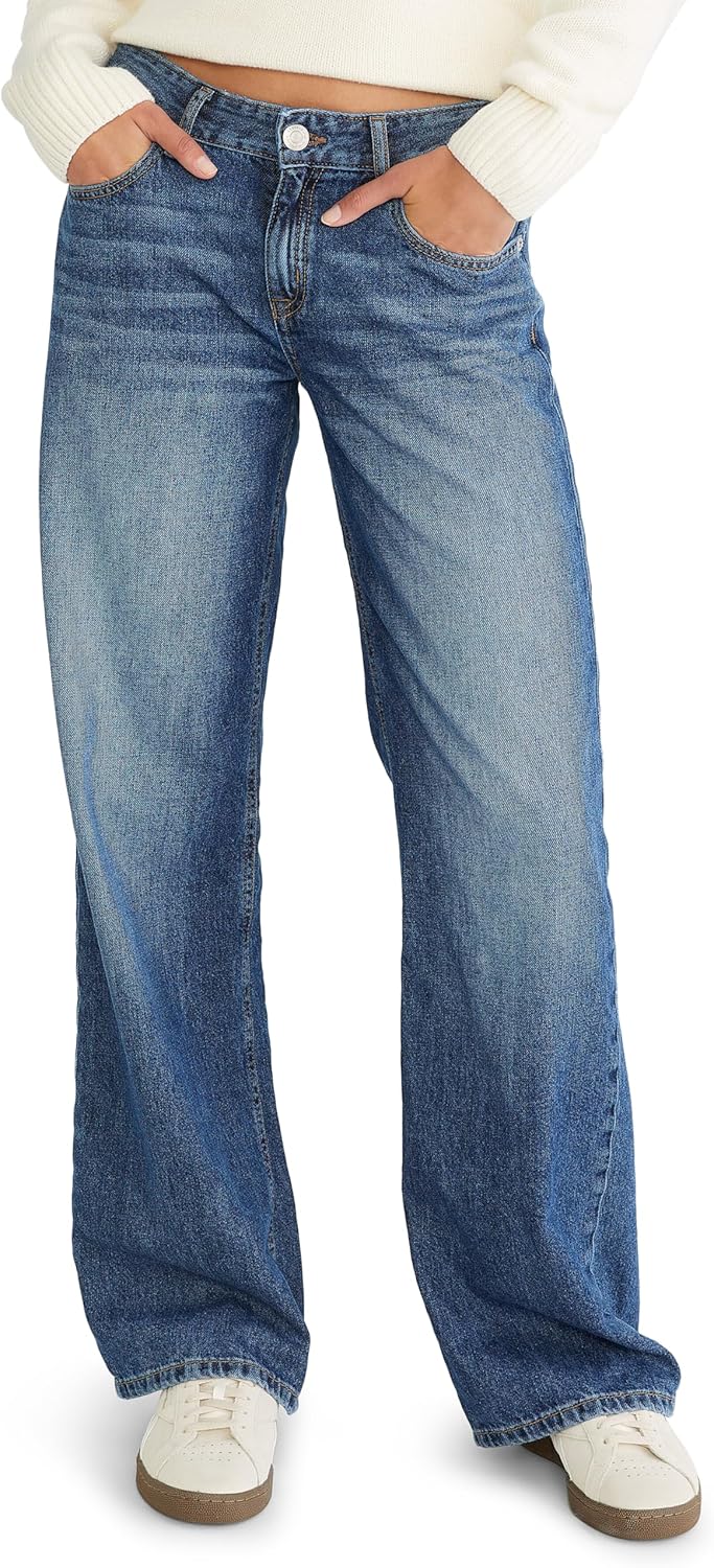 AEROPOSTALE Women's Low Rise Baggy Wide Leg Jean