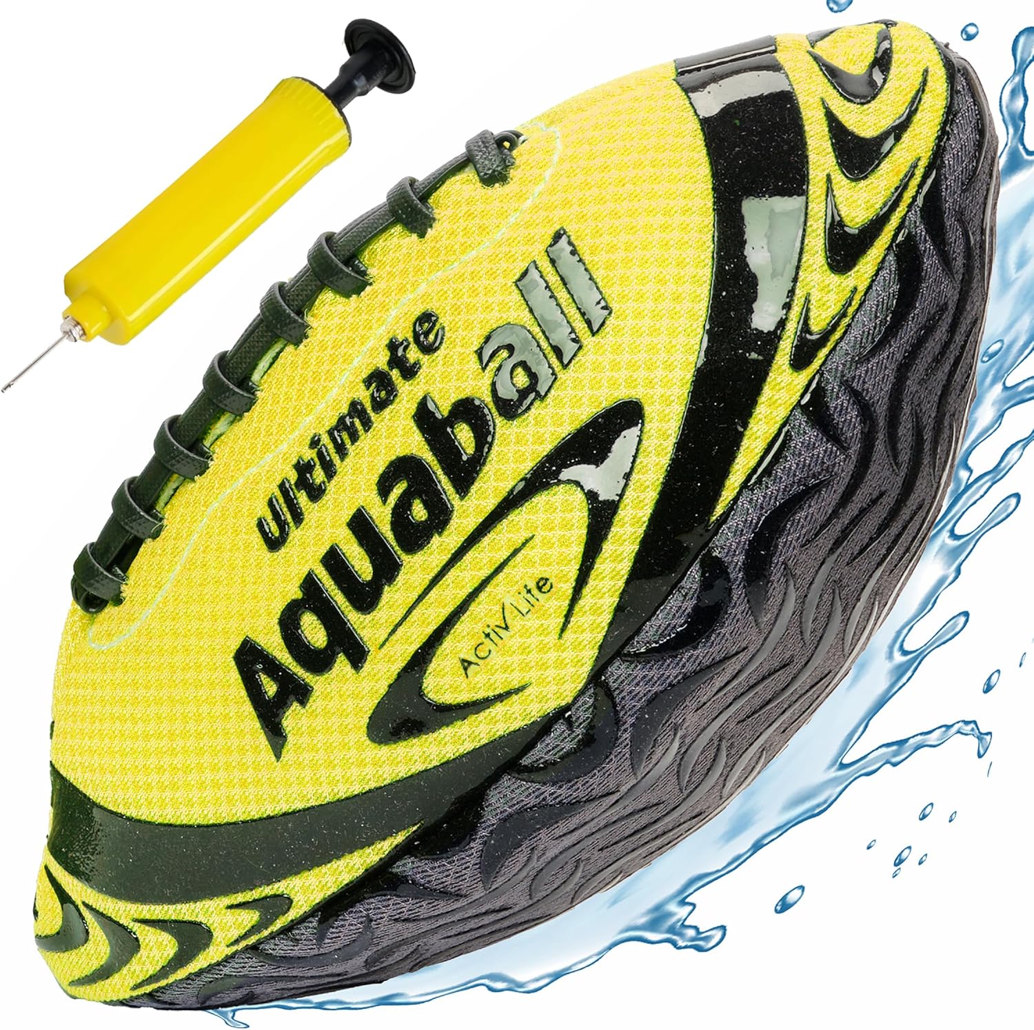 Activ Life Water Football for Pool, Beach, Outdoor, 9.5-inch Waterproof Pool Toys for Kids, Heavy-Duty Water Ball, Double Lacing for Easy Grip, Lake Toys for Sports & Family Games