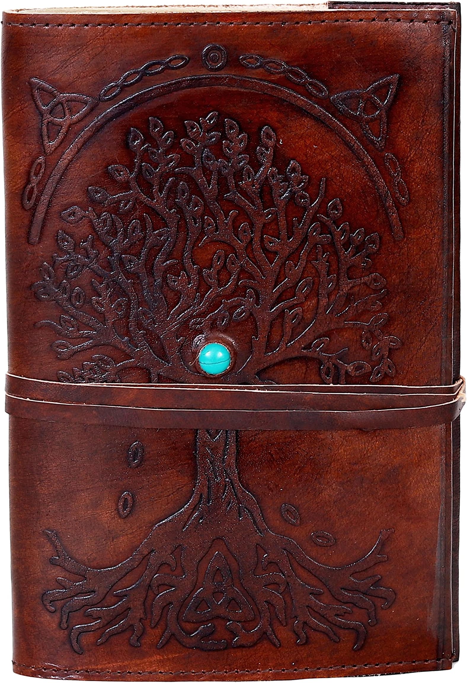 Refillable Leather Journal Writing Notebook, Antique Handmade Leather Bound Daily Notepad For Men & Women, Unlined Paper 9 x 6 Inches, Travel Diary notebook