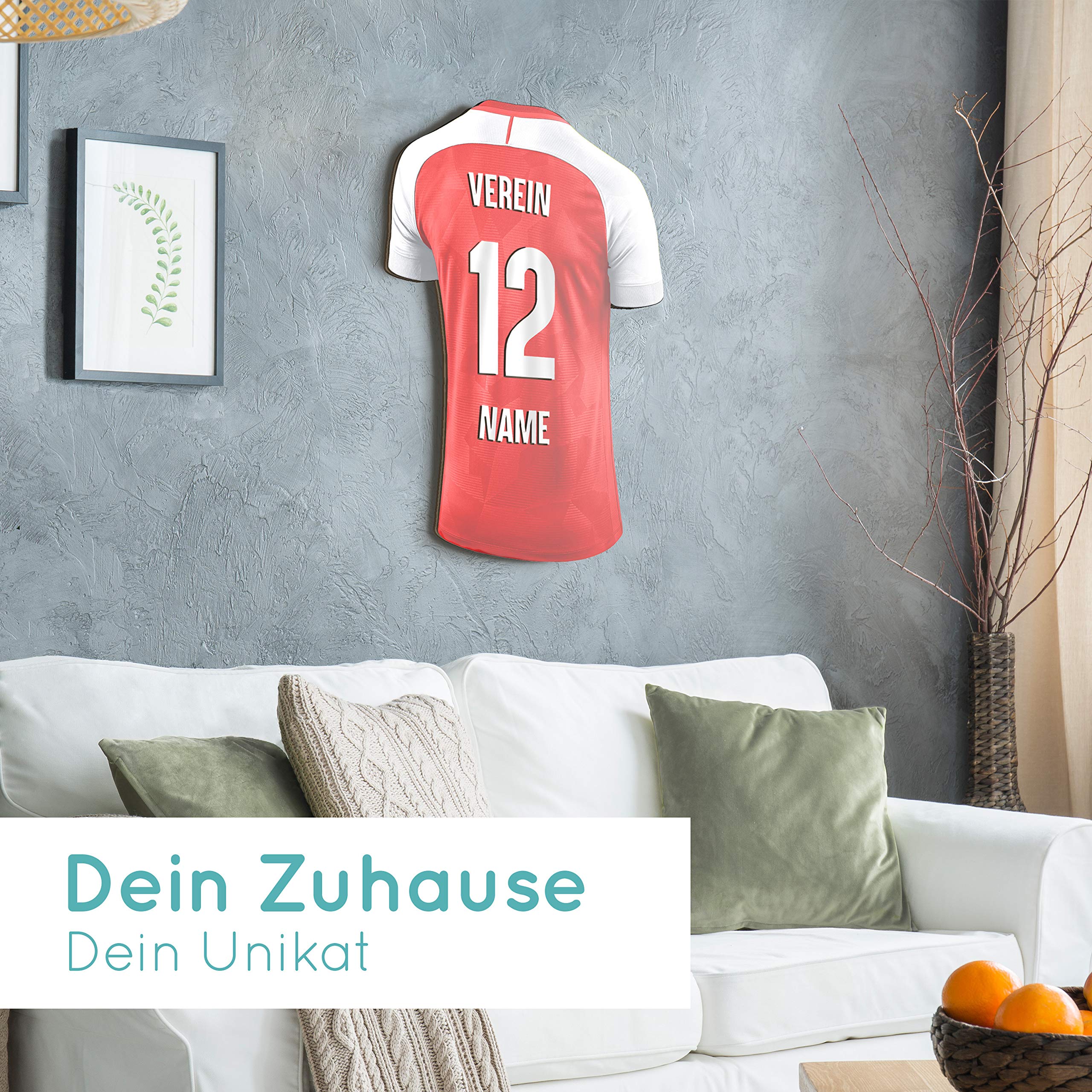 Elbeffekt Trikotlampe für Arsenal Fans aus Holz - personalisierbares Geschenk - schenke Dein individuellen Arsenal Fanartikel aus Echtholz