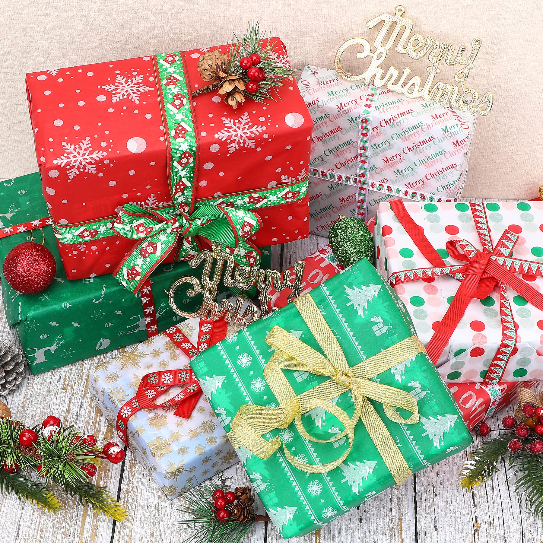 100 Fogli Di Carta Vellina Natalizia SANNIX | 35x50 Cm Con 10 Motivi DIVERSI | Per Confezioni Regalo Fai Da Te, Decorazioni E Artigianato | Alberi, Renne, Fiocchi Di Neve