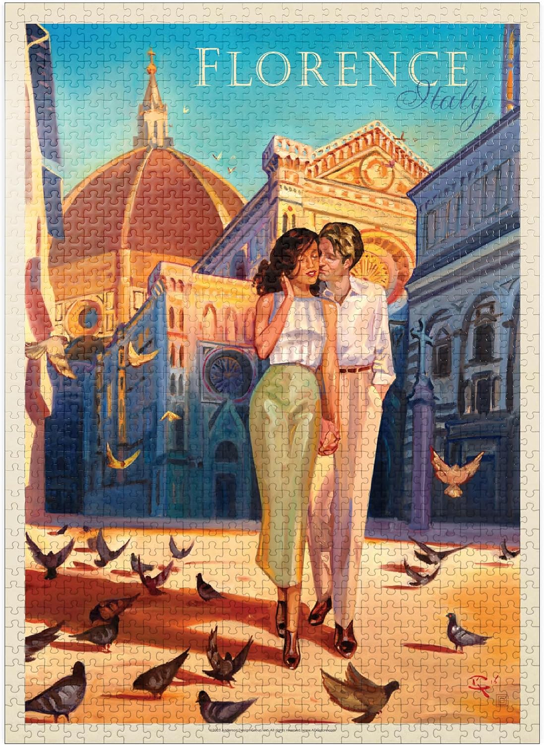 MyPuzzle Italy: Florence Fling, Vintage Poster - Premium 1000 Piece Jigsaw Puzzle for Adults