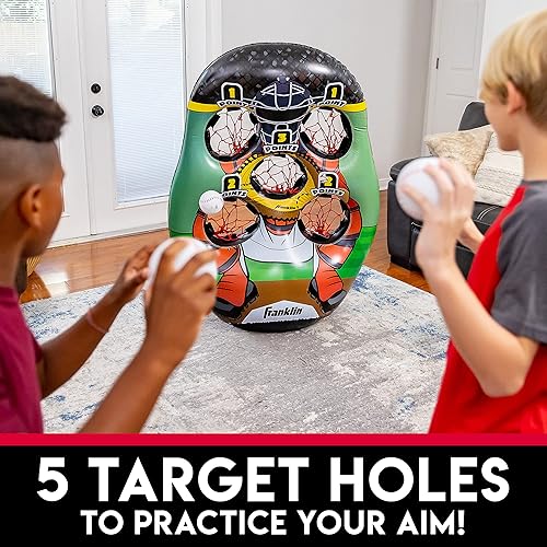 Vista 18 de Franklin Sports Juego inflable de lanzamiento de objetivos – Juego de mini juego de lanzamiento para niños, portátil para interiores y exteriores