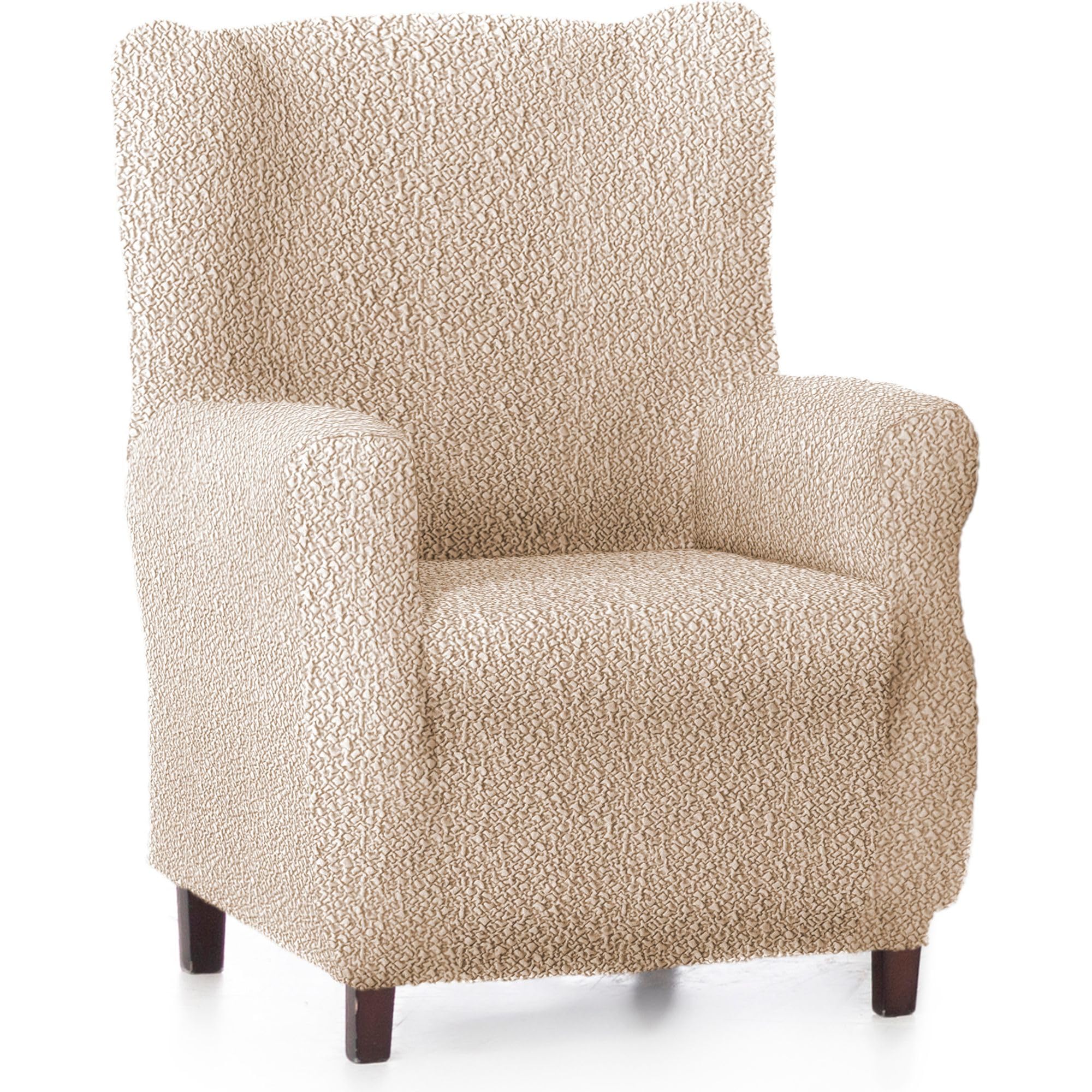 ECOMMERC3 | Bi-elastic Adjustable Breathable and Resistant Earmuff Armchair Cover - Beige Earmuff Armchair Cover with Supportive Foams and Rubber Bands