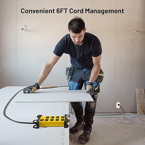 Miniatura 4 de Regleta de alimentación de metal resistente, extensión de 6 pies de largo, cable 2700J, protector de sobretensión, accesorio de enchufe de montaje