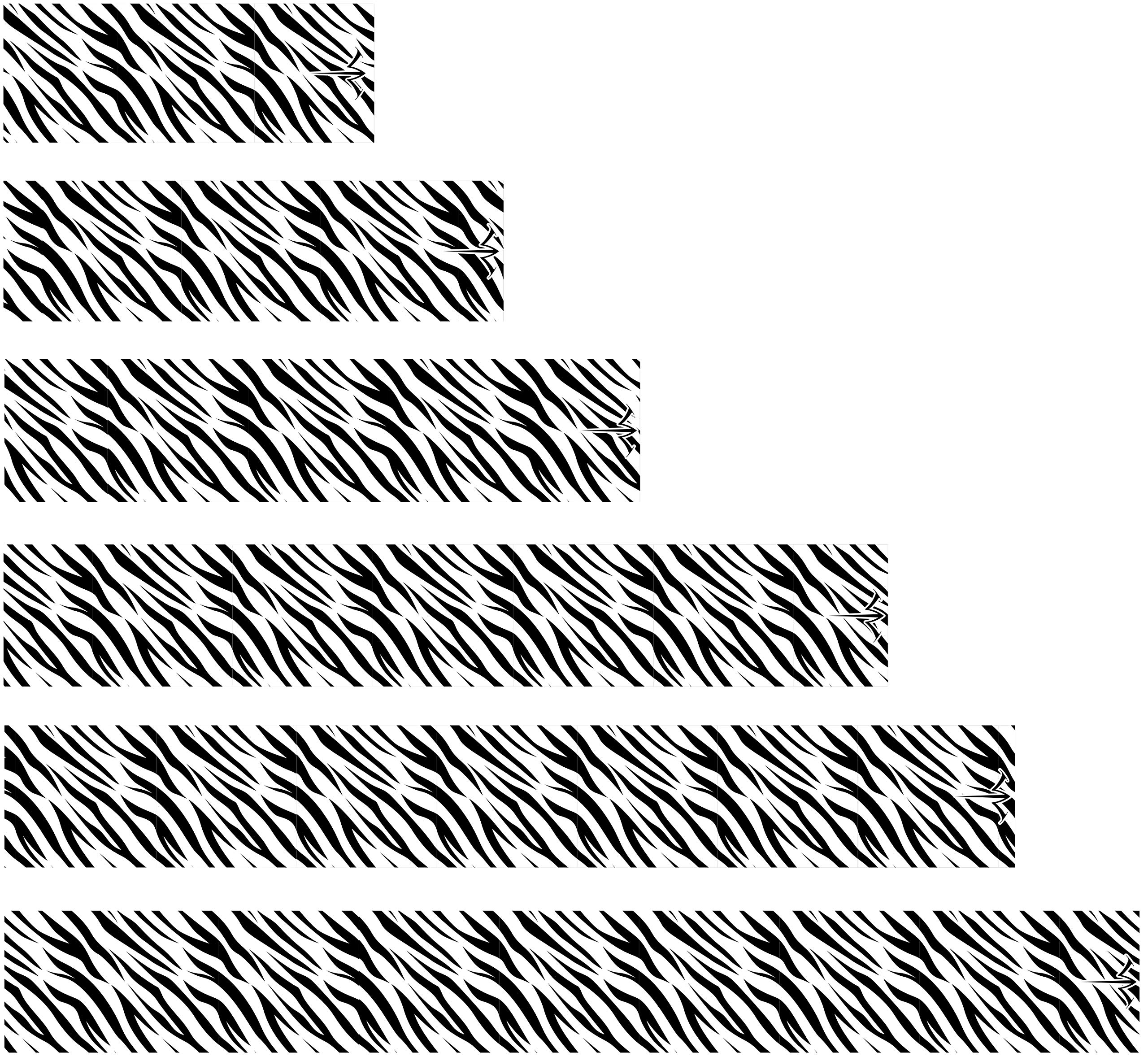 White Water Archery Non-Laminated Black White Zebra Print Crest Arrow Wraps 15 pk Choose Length Width (5, 1)