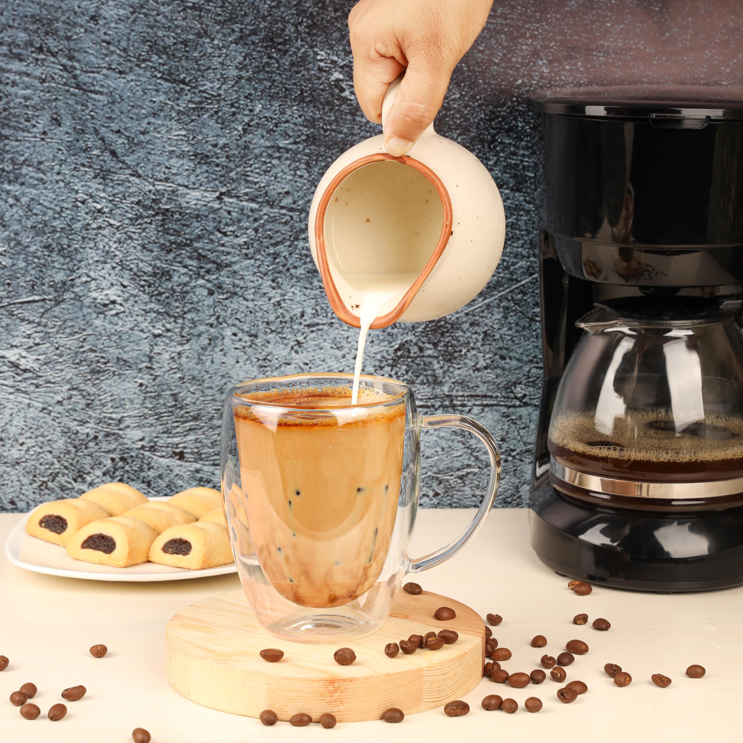 Tazzine Caffe Vetro A Doppia Parete Con Sottobicchiere - Effetto Levitazione, Ideale Per Caffè E Tè Tazza Termica - Foto 4