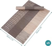 Belle Vous 6 darabos tányéralátét szett khaki-barna PVC, mosható, csúszásmentes, vízálló 2