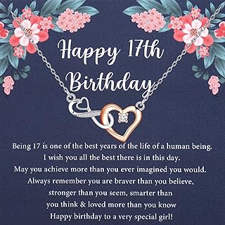 17th Birthday Necklace With Message Card 17 Year Old Jewelry Gift For 17th Birthday Girl Neice Sister