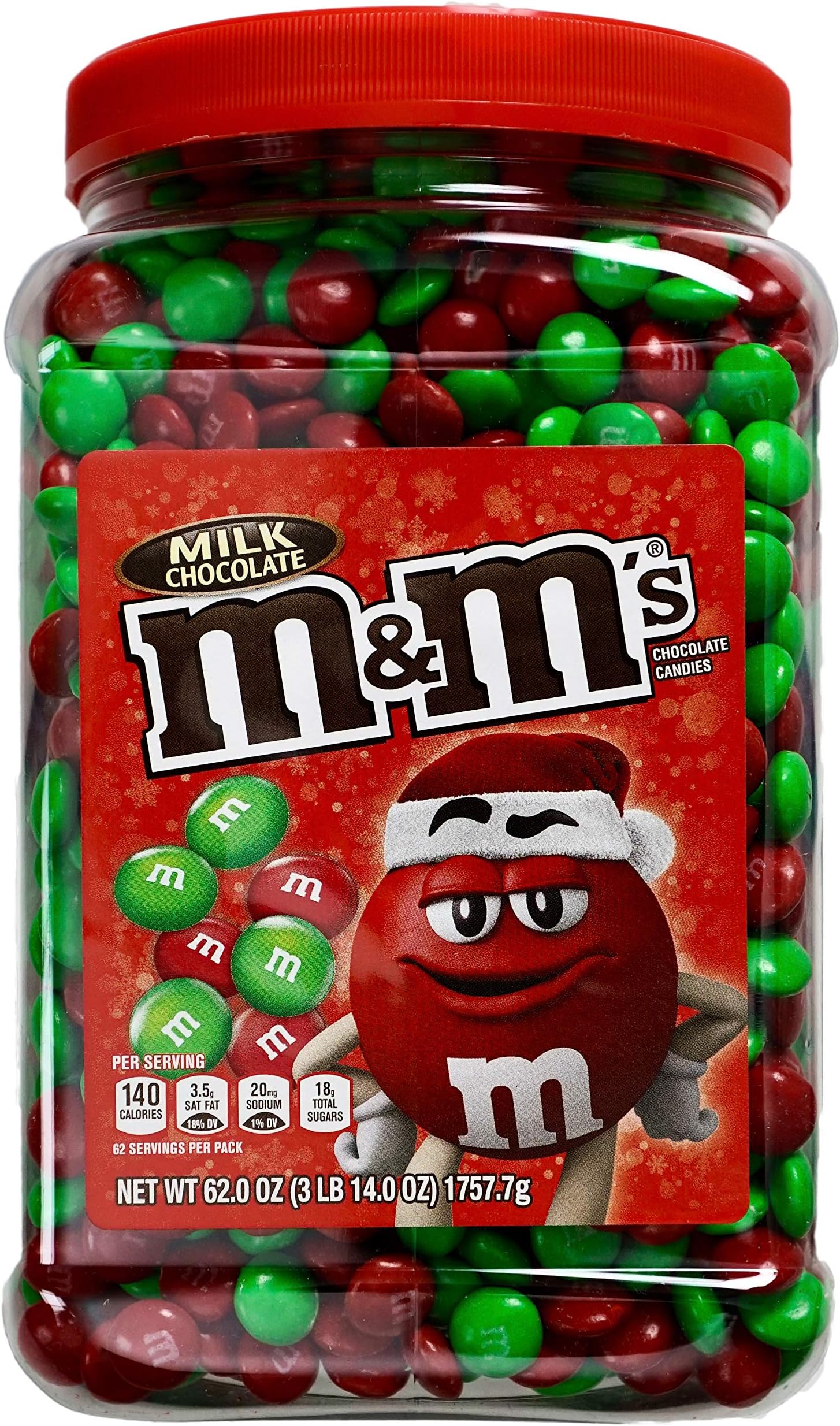 Amazon.com: Mars M&M'S Milk Chocolate Holiday Candy (62 Ounce .), 62 ...